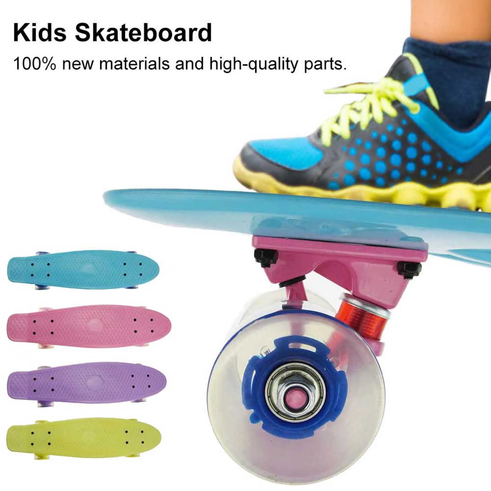 

Скейтборд Mini Cruiser в стиле ретро, скейтборд для начинающих, лонгборд, Пенни борд для детей, мальчиков и молодежи, 22 дюйма