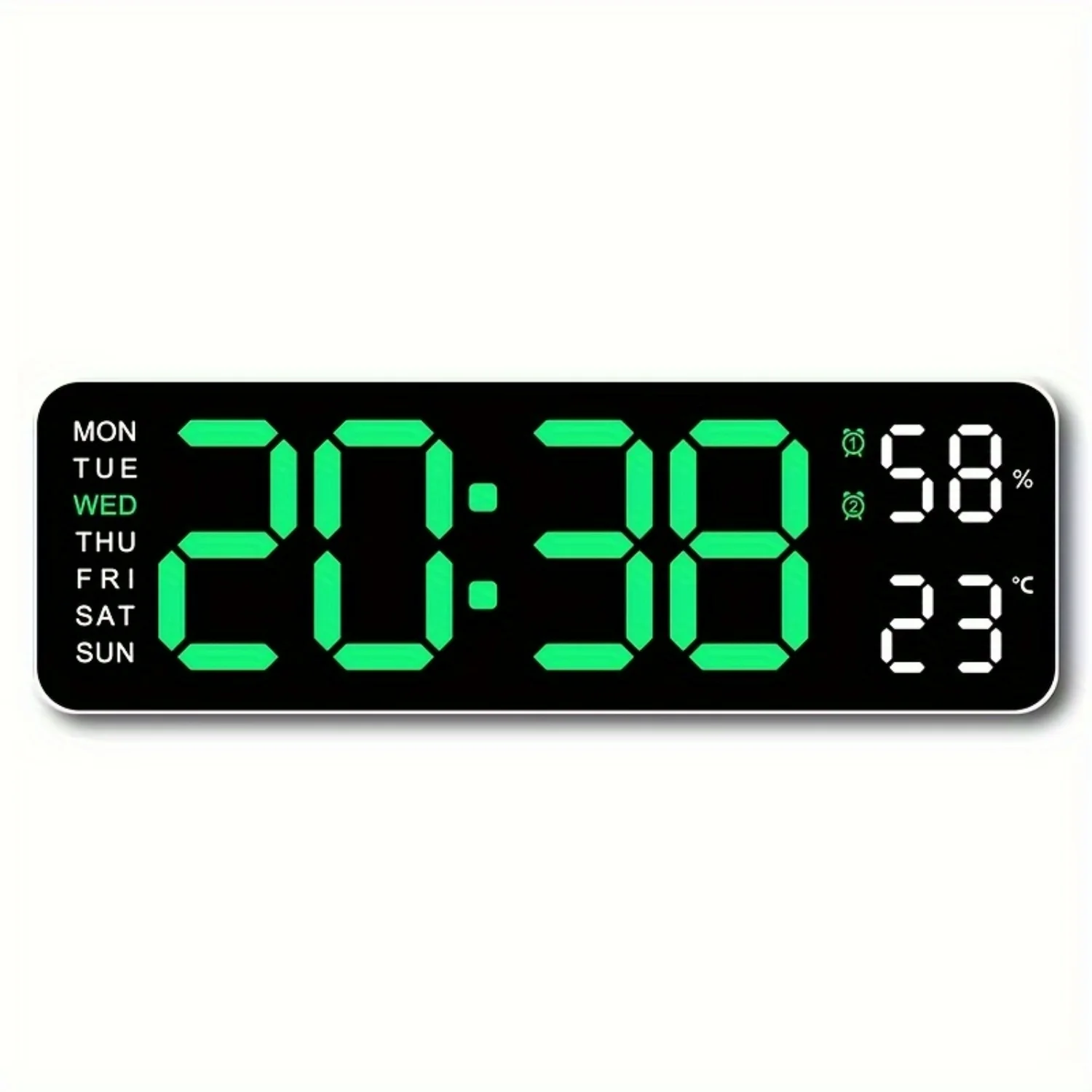 1pcs Large Screen Digital Wall Clock - High-Definition Display Indoor Temperature Nordic Simple Design Rechargeable LED Alar