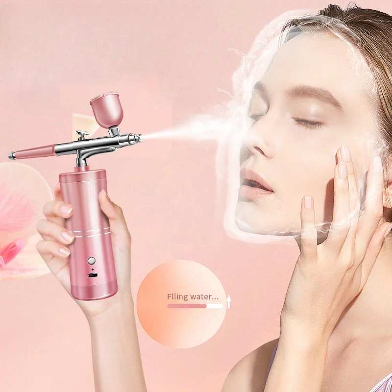 

Portable Airbrush with Compressor Kit Airbrush Paint Spray Gun Airbrush For Nail Art Tattoo Craft Cake Face Nano Fog Mist Spraye