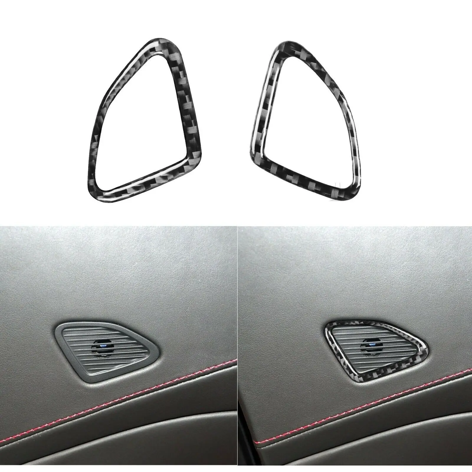 

2PCS Carbon Fiber Door Bottom Speaker Panel Cover Trim For Corvette C7 2014-2019