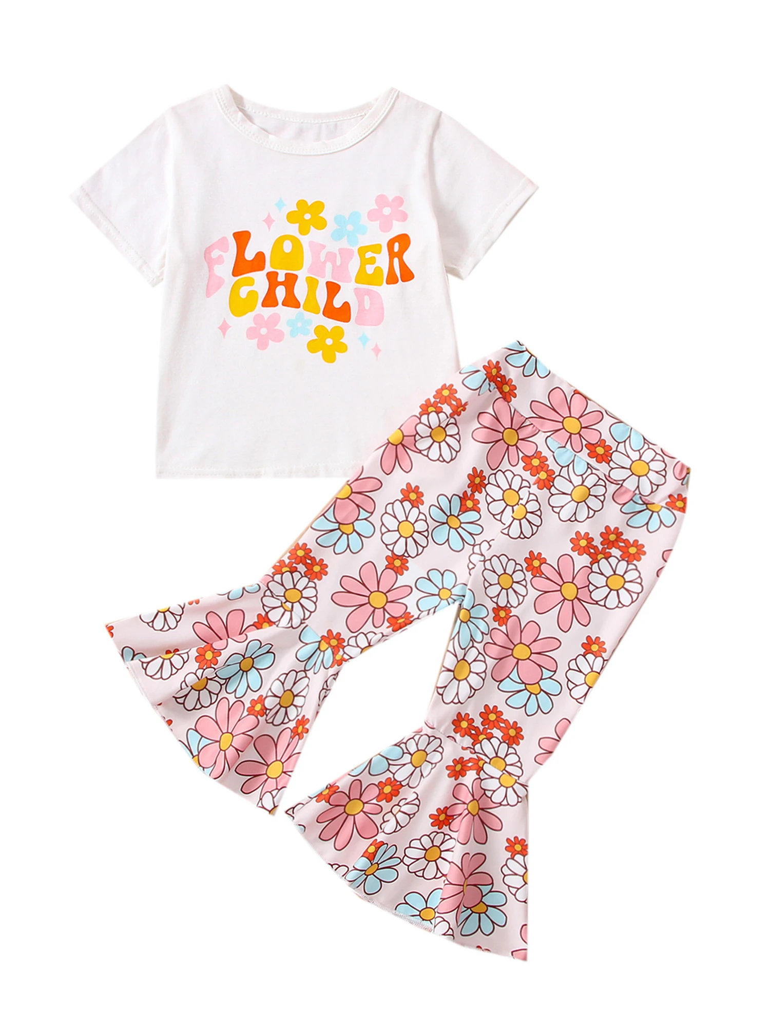 

Летняя футболка с коротким рукавом и цветочным принтом