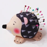 cute hedgehog shape pin cushion soft fabric pin cushion diy handmade stitch patchwork needlework accessory