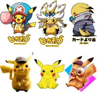 cartoon cute pikachu patch stripes iron on transfers for clothes anime patches for clothing thermoadhesive patch thermo stickers