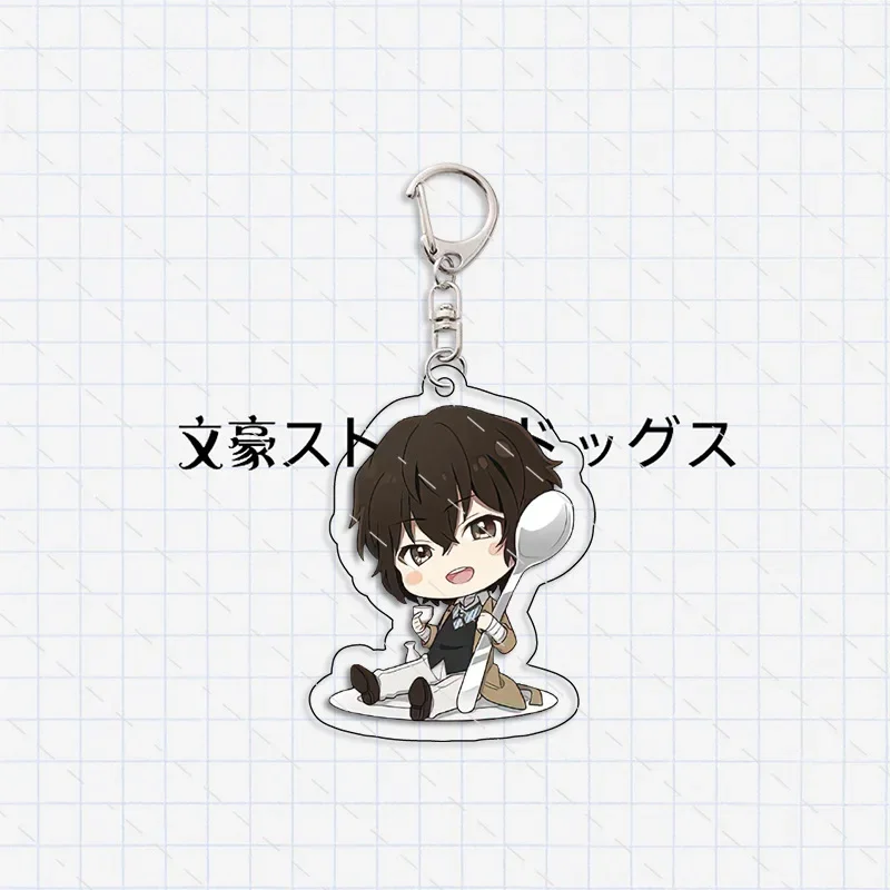 Nakajima Atsushi Dazai Osamu Мужской акриловый брелок Bungo Stray Dogs Брелок для ключей Сумка Посуда