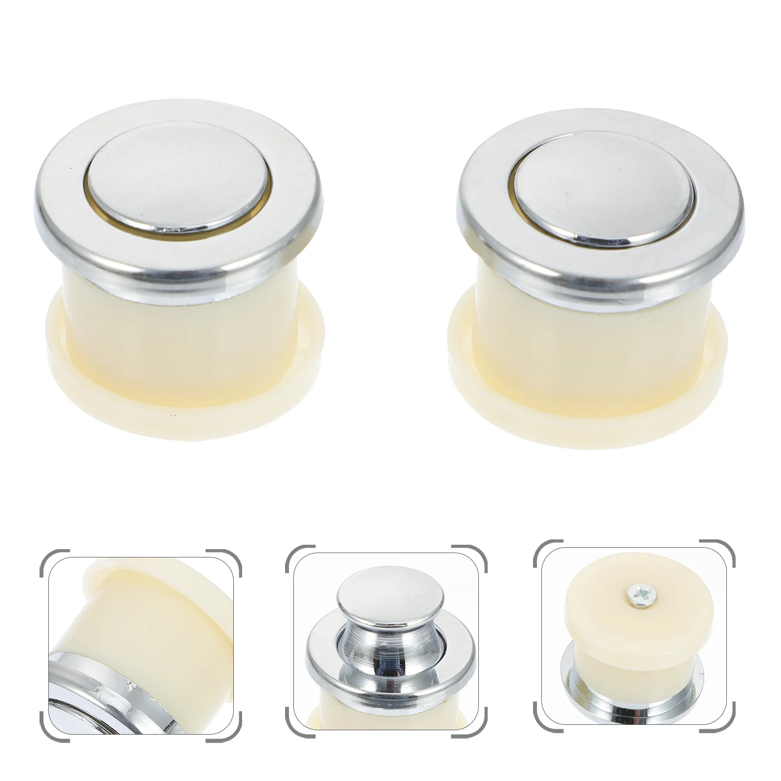 

2 Pcs Recessed Door Handles Bouncing Retractable Furniture Cupboard Pull Knob Knobs Cabinet