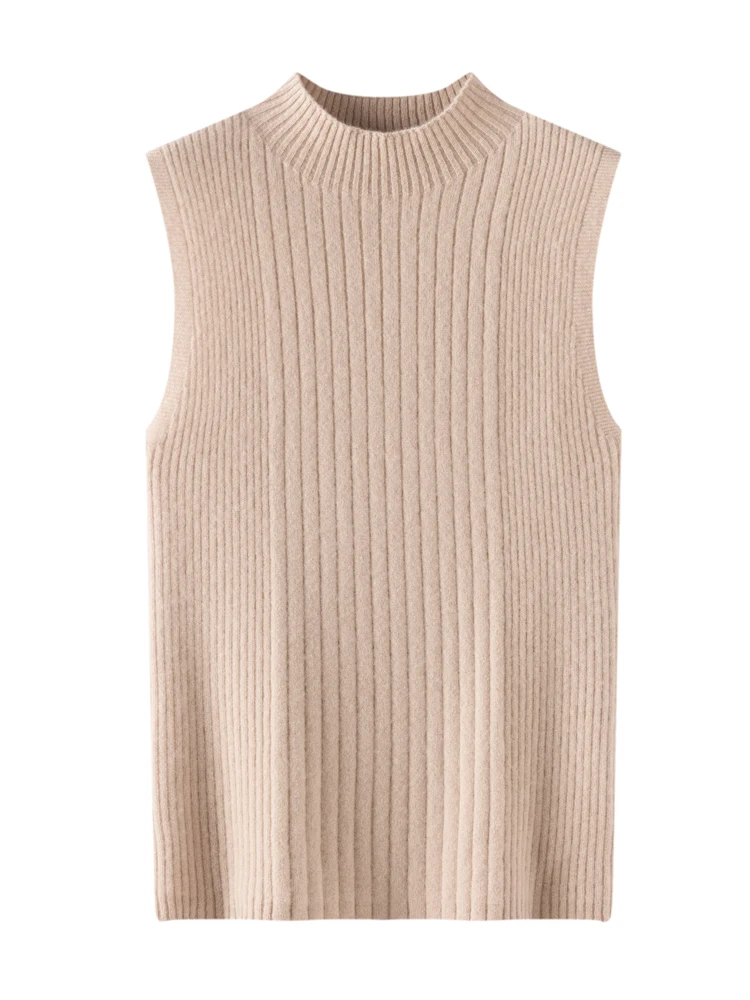 Новинка Осень-зима 2024 полувысокий воротник утопленный полосатый жилет без