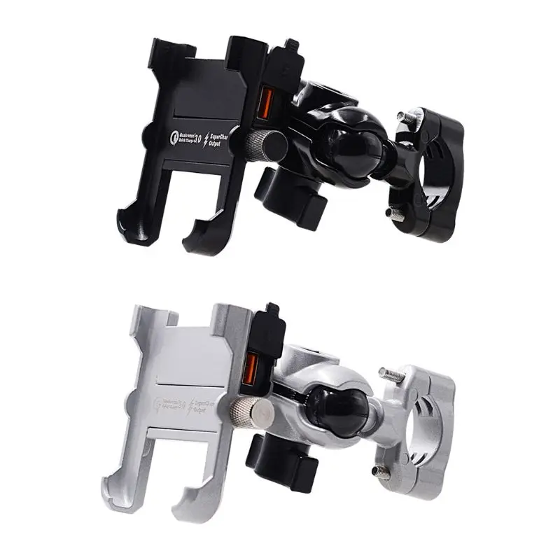 

Motorcycle QC3.0 USB Phone Mount Keeps Your Phone Navigating for 4.3-6.7 inch Smartphone 360° Rotation Stable