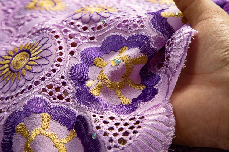 Африканская нигерийская хлопчатобумажная кружевная ткань 2023 новый дизайн