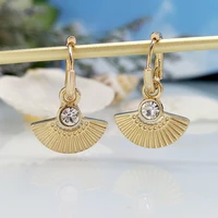 2022 new european and american fashion jewelry fan shaped personality earrings zircon earrings for women girlfriends gifts