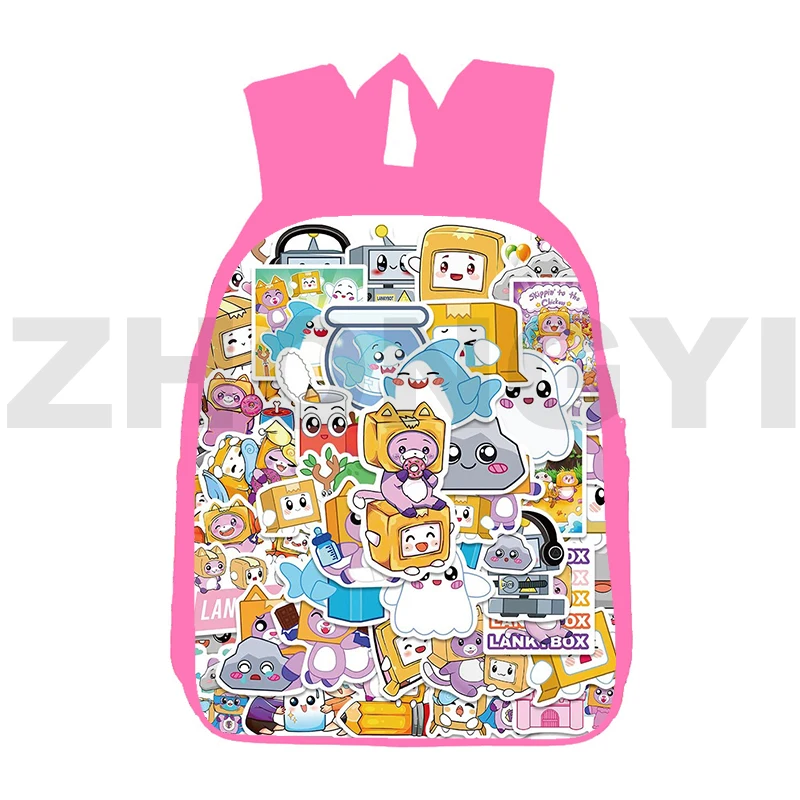 

Lovely Lankybox Robot 3D Backpacks 12/16 Inch Lankybox Cartoon Bookbag High Quality Youth Waterproof Backpacks for Teenage Girls