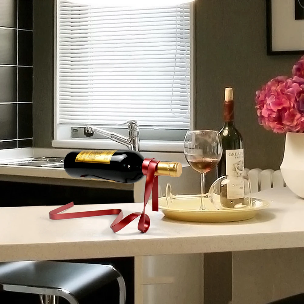 

Suitable for Most Wine Bottles Metal Wine Bottle Holder Floating Stand Rack Accommodates Various Wine Varieties