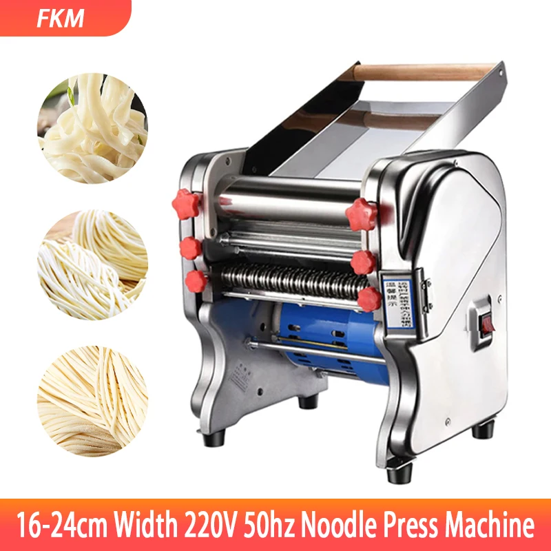 Electric Noodle Press Machine FKM Dough Roller Stainless Steel Desktop Pasta Dumpling Maker Commercial Kneading Noodle Machine