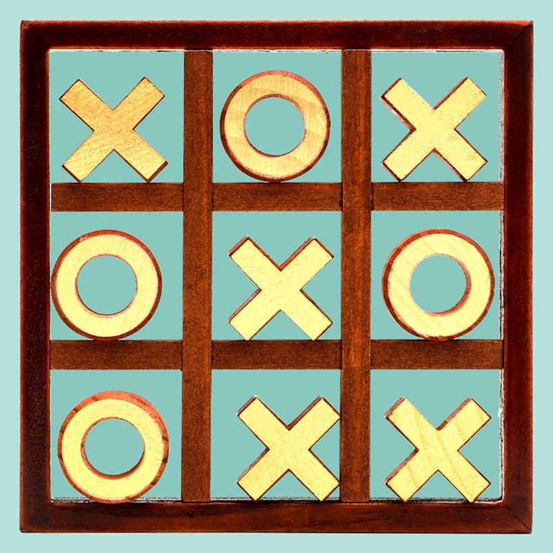Игрушка-головоломка Tic-Tac-Toe Классические шахматы XO деревянная Двойная битва