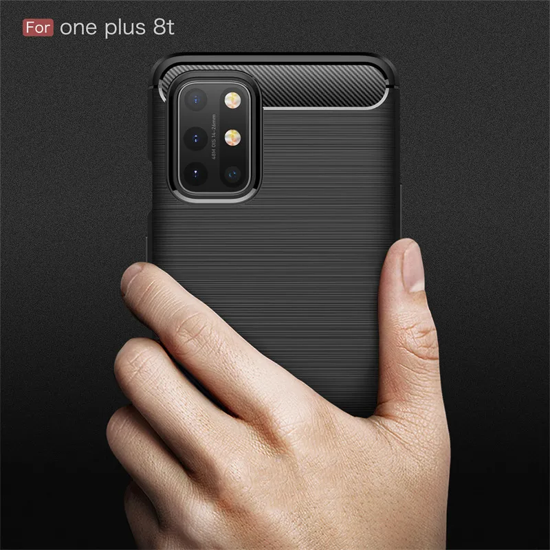 

Oneplus 8T KB2003 Case Carbon Fiber Protection Armor Soft Silicone TPU Back Cover Phone Case for Oneplus 8T Oneplus8T KB2005