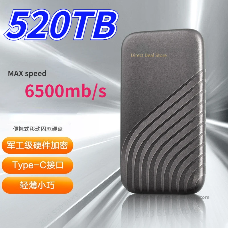 

500TB 2TB High Speed 2023 Original 128TB SSD Portable External Solid State Hard Drive 1TB 8TB USB3.0 Interface Mobile Hard Drive