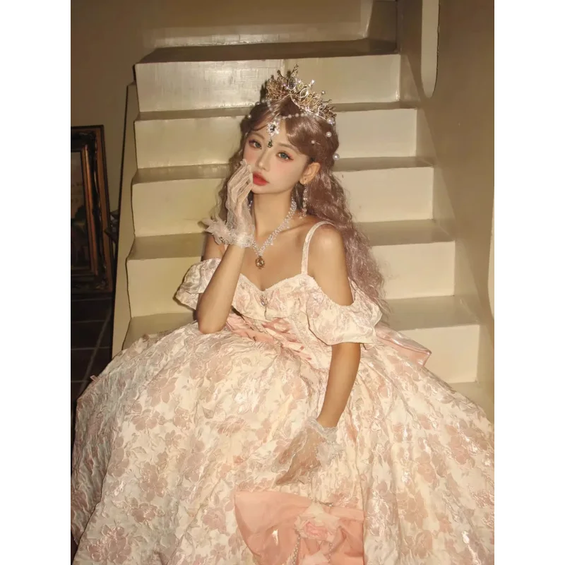 Розовое милое платье в стиле &quotЛолита зиди&quot Тяжелая принцесса