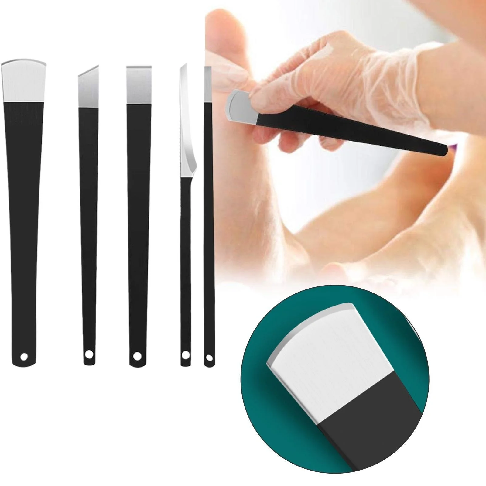 

5pcs/set Foot Toenail Repair Knife Set Remove Dead Skin Calluses Exfoliate Manicure Care Tools Feet Nail Ingrown Cuticle Scraper