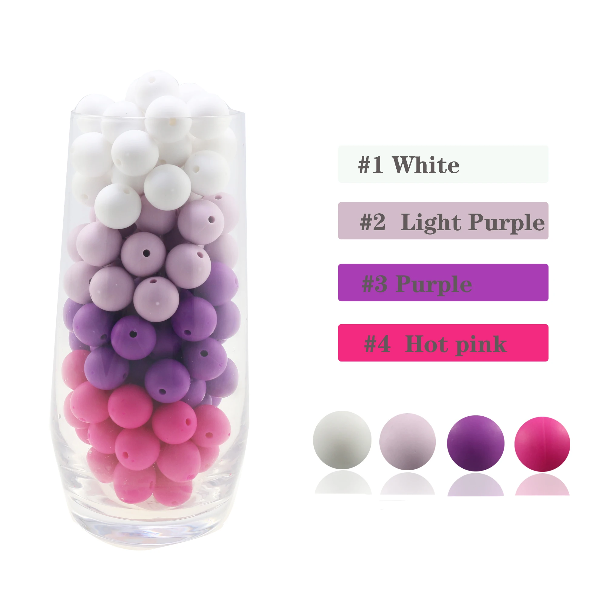 

100pc/Lot Silicone Loose Baby Bead 10mm 12mm 15mm DIY Chewable Colorful Teething Pacifier Chain Bracelet BPA Free Silicone Beads