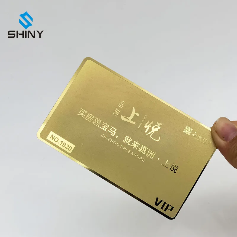 Hot!!! 2022 OEM gold plated metallic business card stainless steel vip metal card