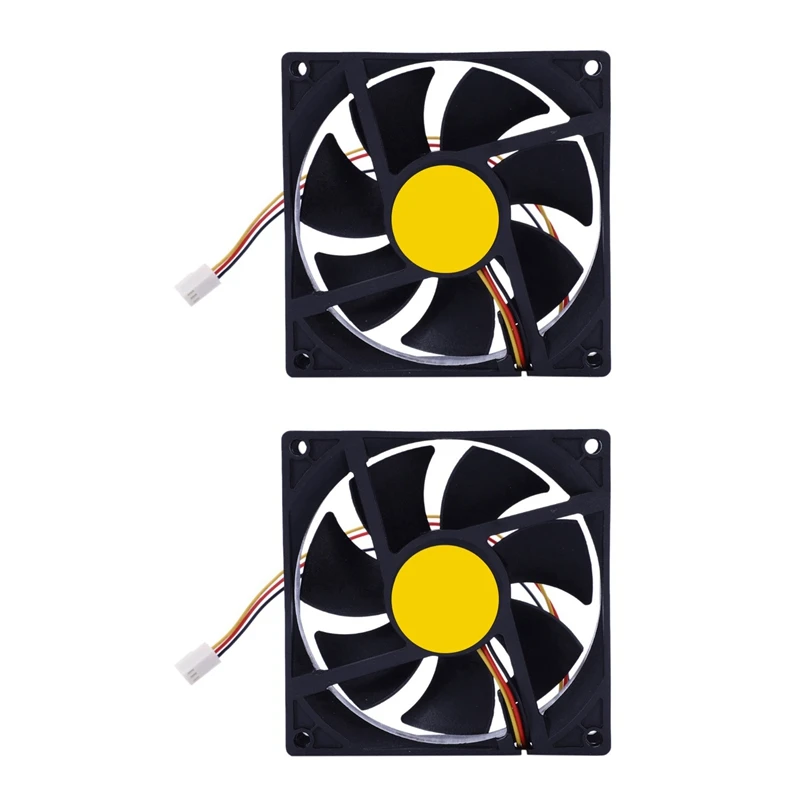 

2X 3 Pin 90Mm 25Mm Cooler Fan Heatsink Cooling Radiator For Computer PC CPU 12V