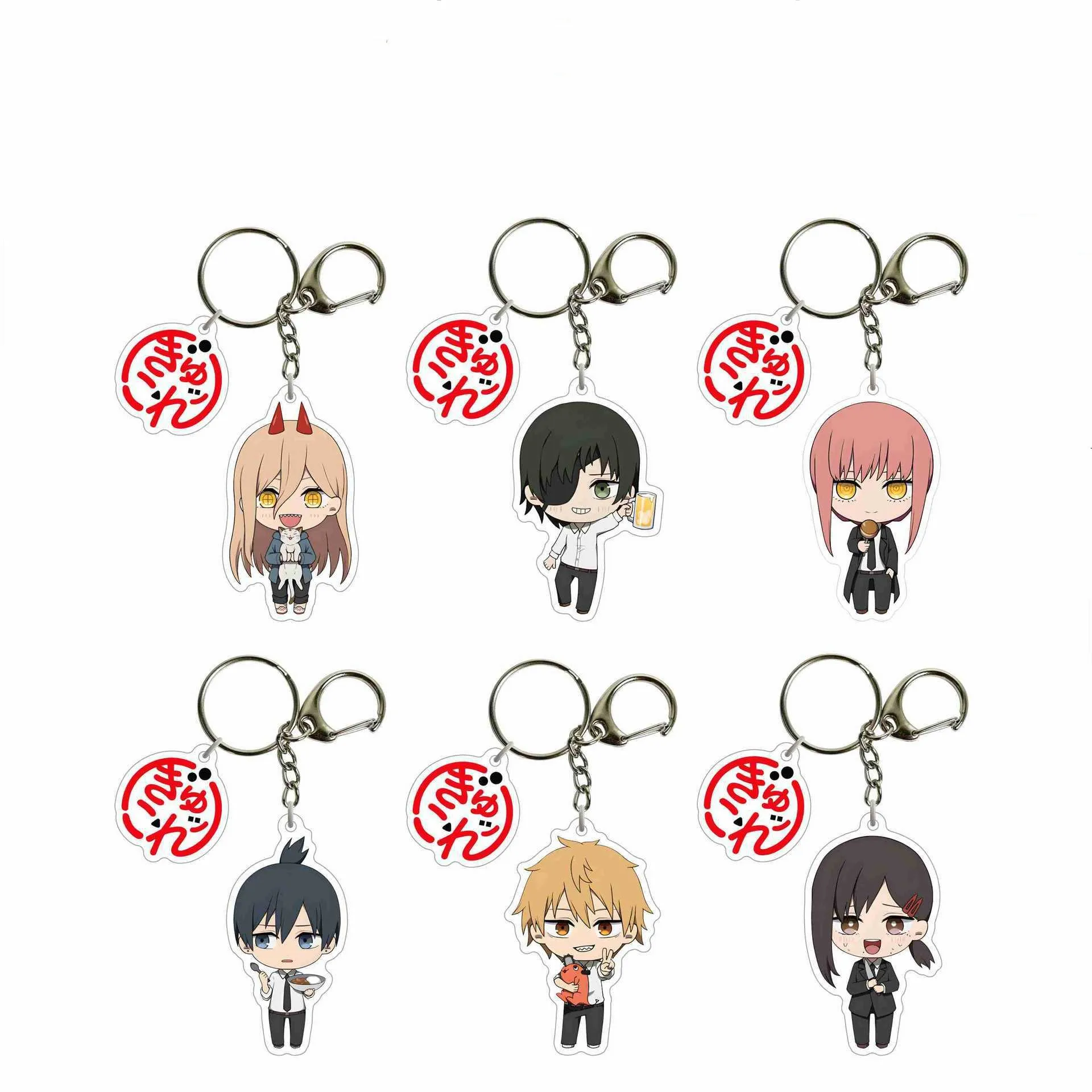 

Anime Chainsaw Man Denji Cosplay Key Chains Acrylic Kawaii Figure Makima Power Keyrings Cute Bags Keychain Fans Collection Gift