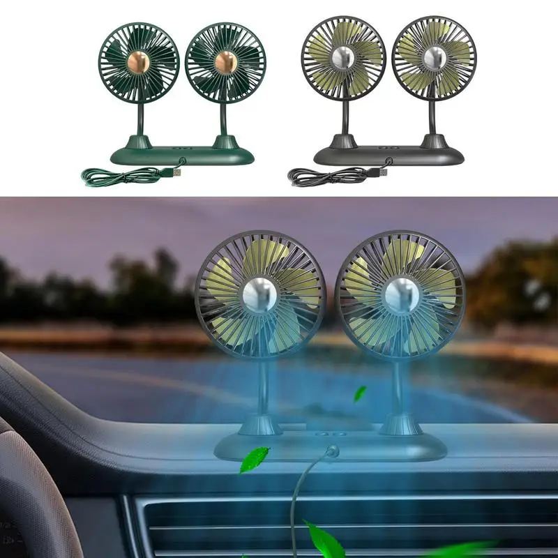 

Автомобильные электрические вентиляторы с питанием от USB, автомобильное воздушное охлаждение, двухголовочный вентилятор с низким уровнем ...