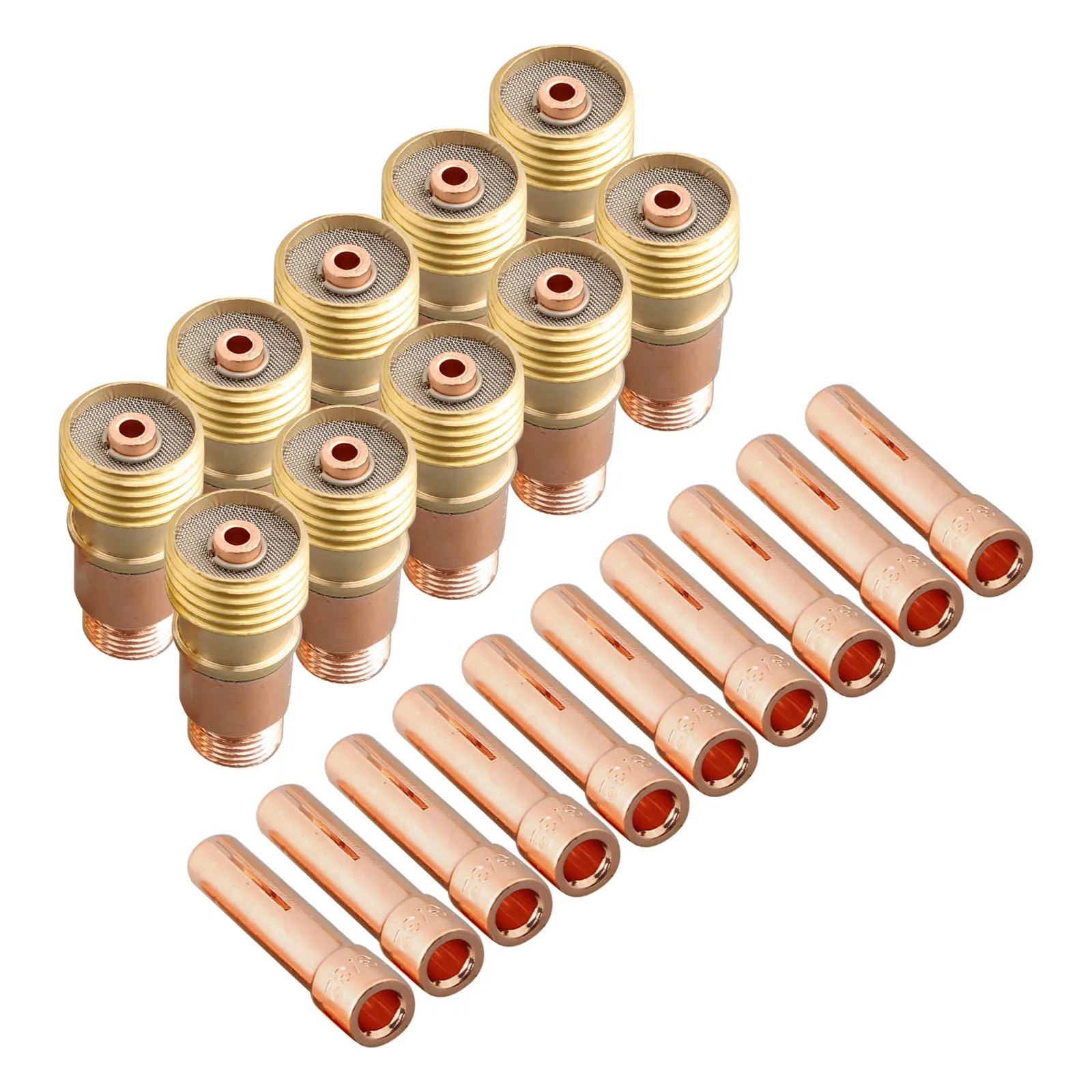 Профессиональный комплект цанг TIG с 20 шт. для газовых линз Stubby 17GL332 10N24S и моделей DB