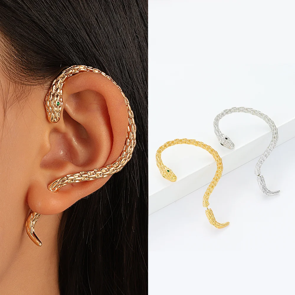

Winding ear-hook snake-shaped earrings punk retro exaggerated niche couple design sense earrings temperament earrings
