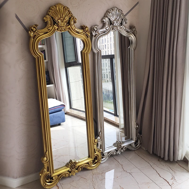 

Gold Wall Mirror Art Nordic Irregular Design Floor Mirror Metal Frame Bedroom Full Length Espejo Cuerpo Entero Home Decoration