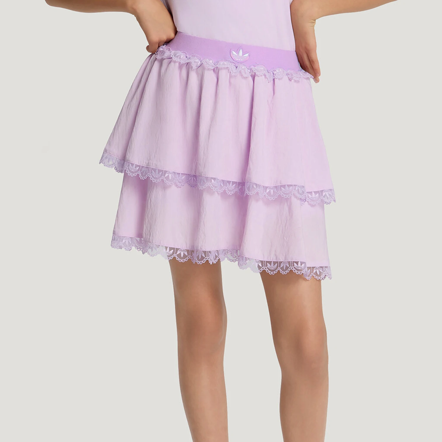 Фото Оригинальная детская балетная юбка Adidas Clover с милым кружевом и коротким подолом LF9108 №1