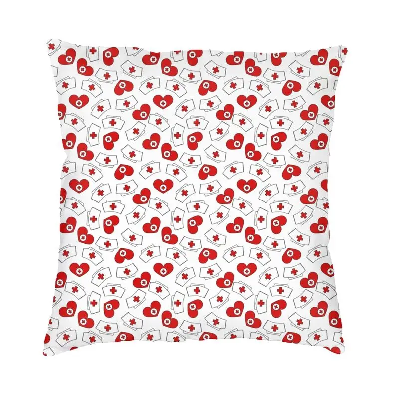 

Nurse Hat Heart Pattern Cushion Cover Nursing Soft Modern Pillows Cover Living Room Decoration Velvet Pillowcase