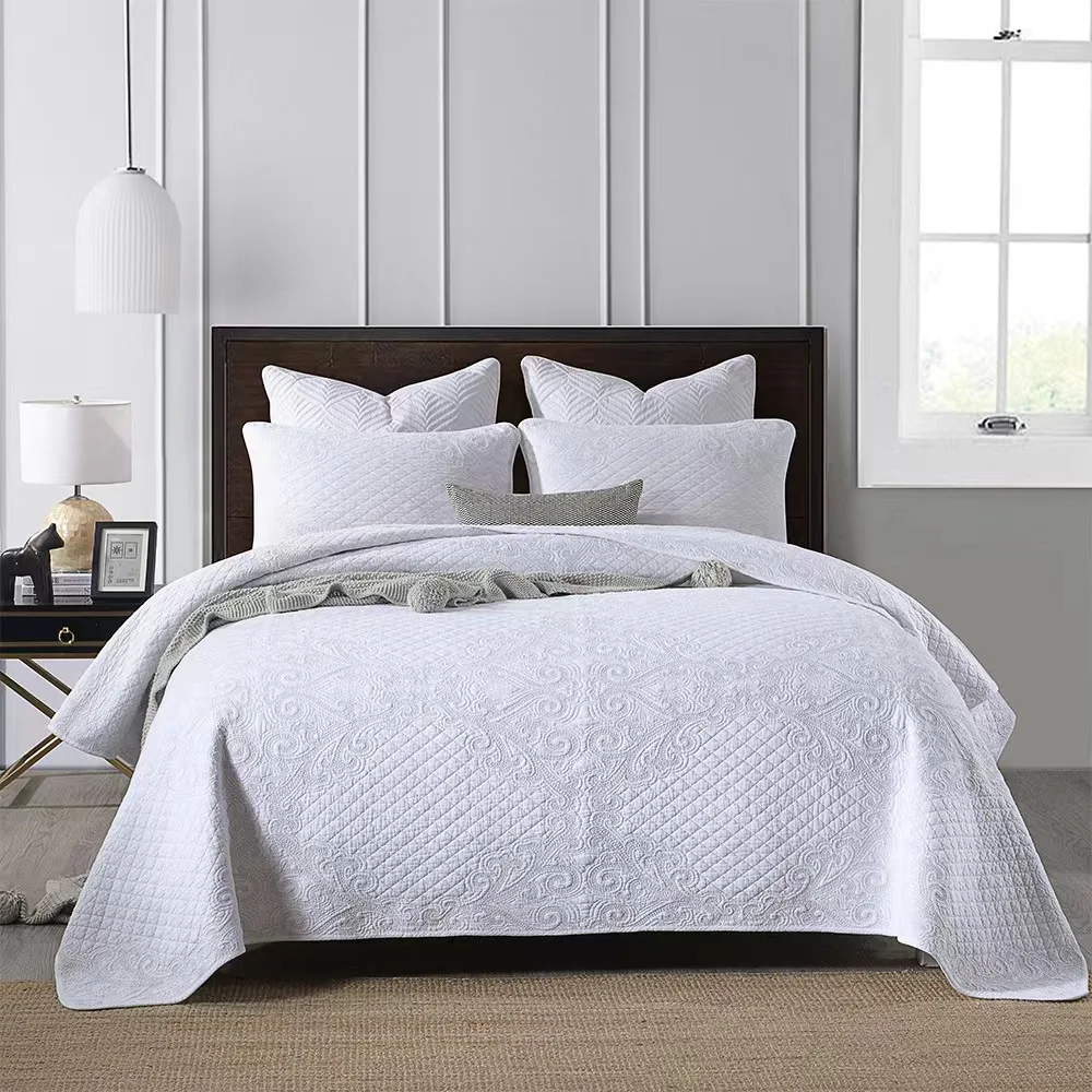 

3pcs luxury Bedspread on the bed Plaid cotton Couple bed quilt home Linens double blanket duvet bedding set bed sheet bed cover