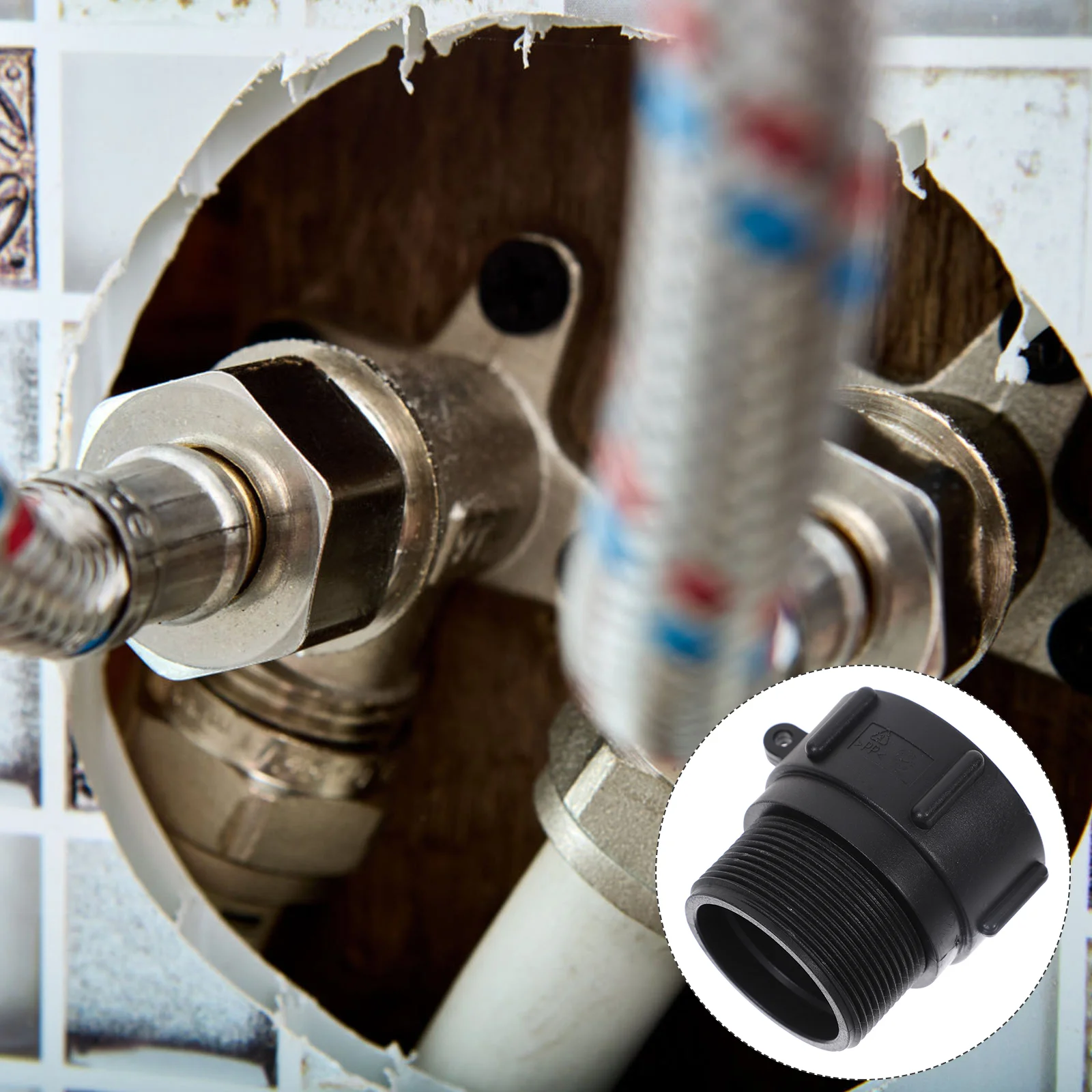 

Water Tank Connector Washer with Gasket Valve Food Grade IBC Tool Abs Tote Drain Adapter Pipe