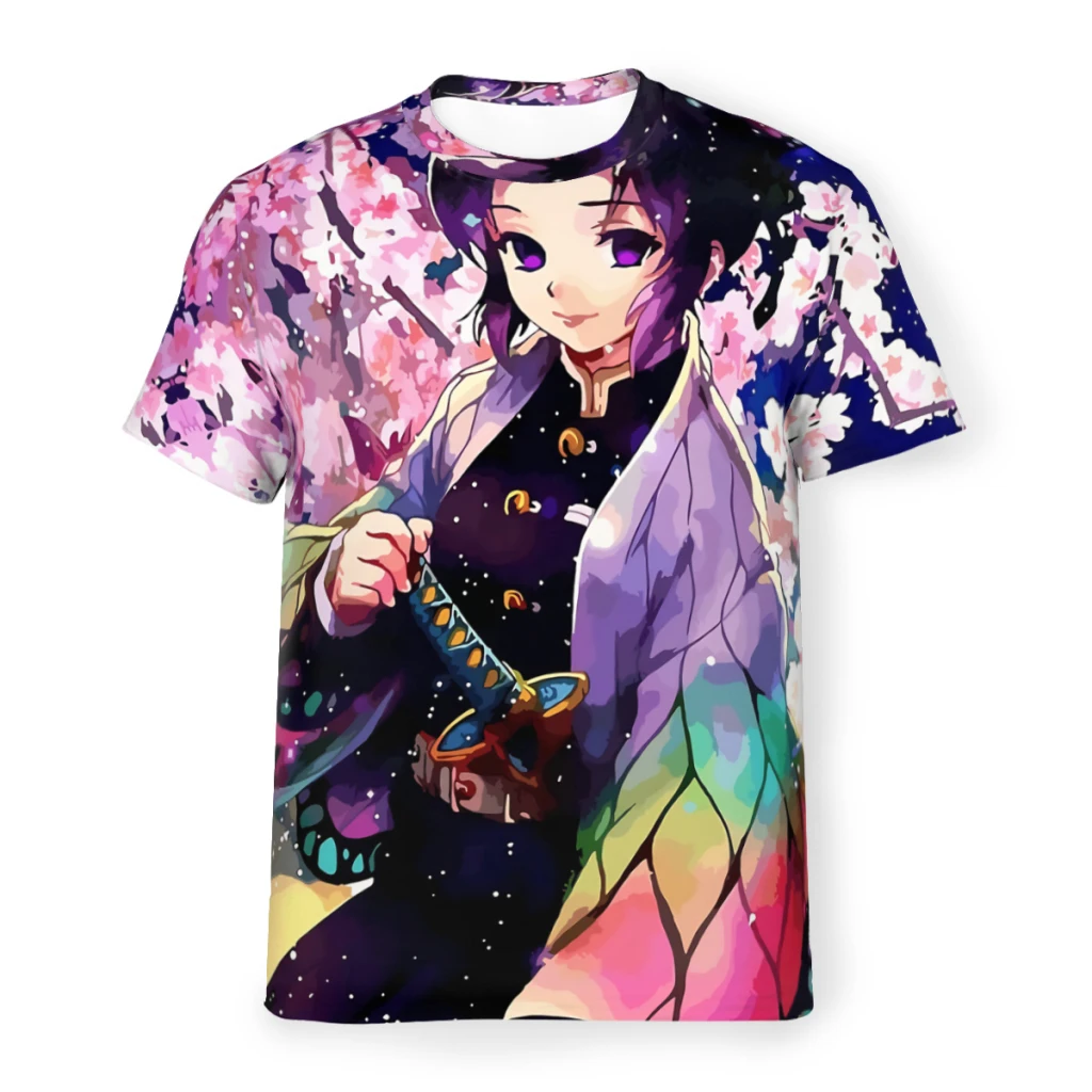 

Мужская футболка из полиэстера с аниме «рассекающий демонов», мягкая летняя тонкая футболка Shin0bu, модная футболка высокого качества