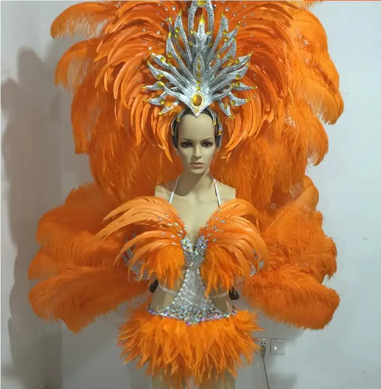 

Набор для танцев с перьями, современный танцевальный костюм самбы для представлений