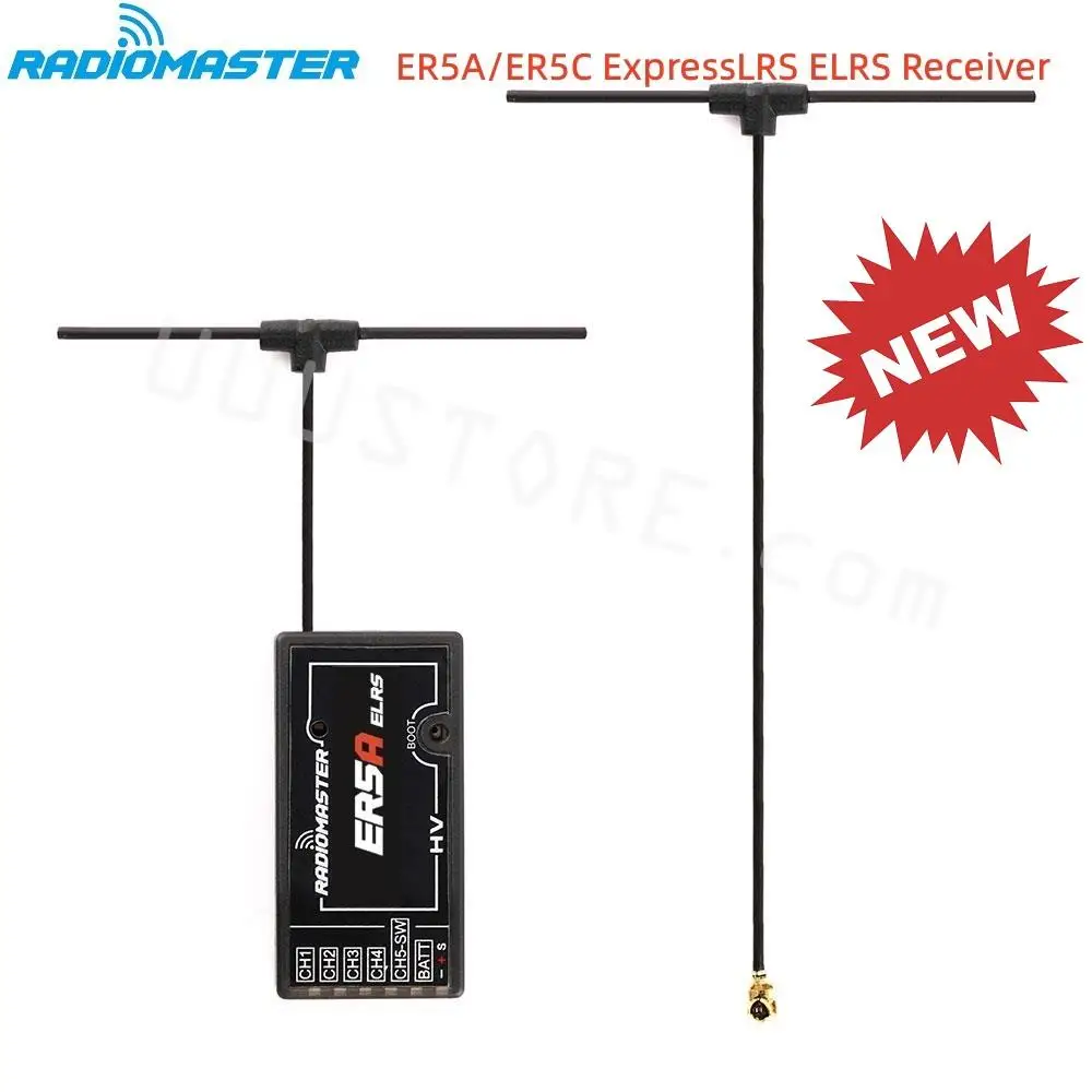 

RadioMaster ER5A/ER5C 5CH 2.4GHz ExpressLRS ELRS PWM Vertical Pin Receiver for RC FPV Drones Planes Cars Boats DIY Parts