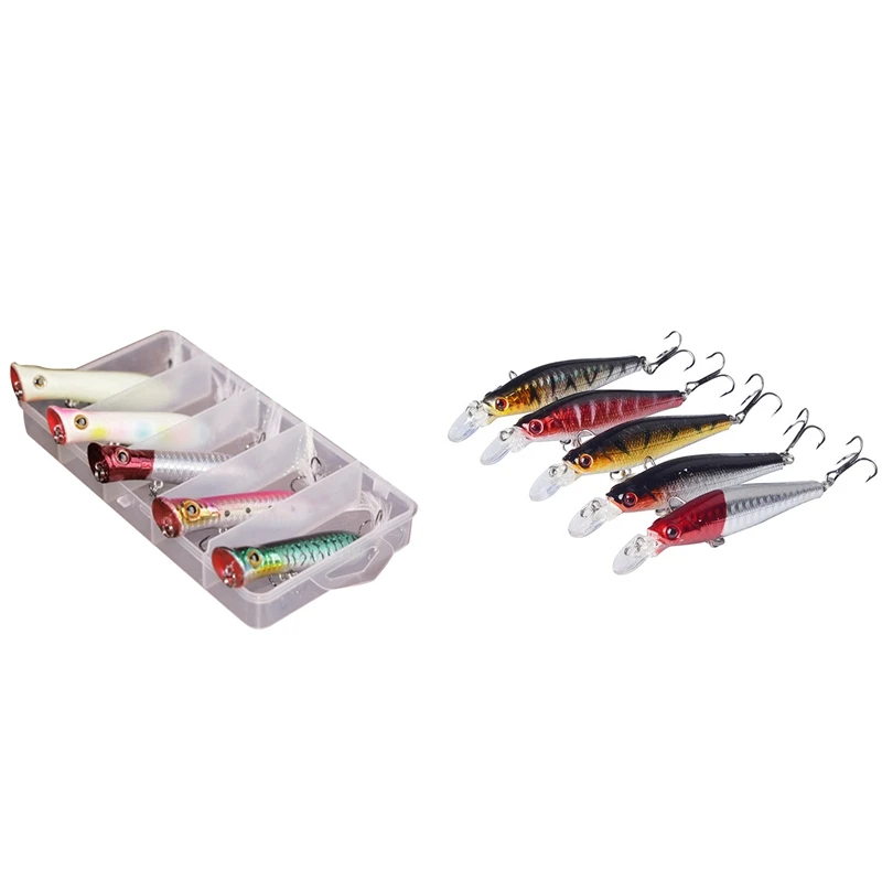

5Pcs Fishing Lure 9Cm 8.3G Minnow Wobblers Swim Bait With 5Pcs Fishing Lure Floating Crankbait Artificial Bait