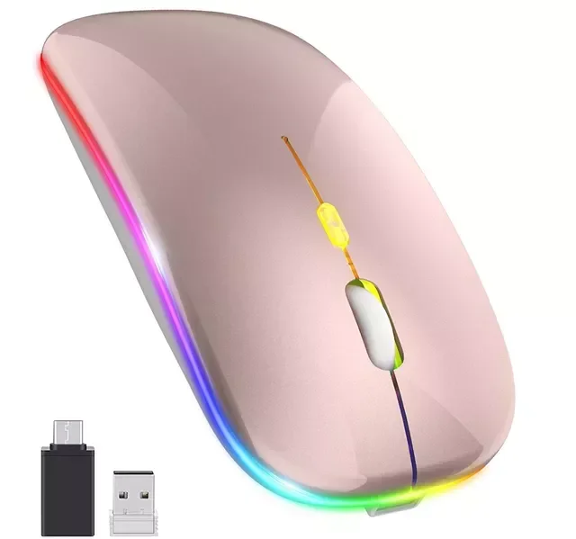 

2023NEW Rechargeable Optical Wireless Mouse Slient Button With backlight Mini Optical Ultrathin USB 2.4G Mice Computer Laptop PC