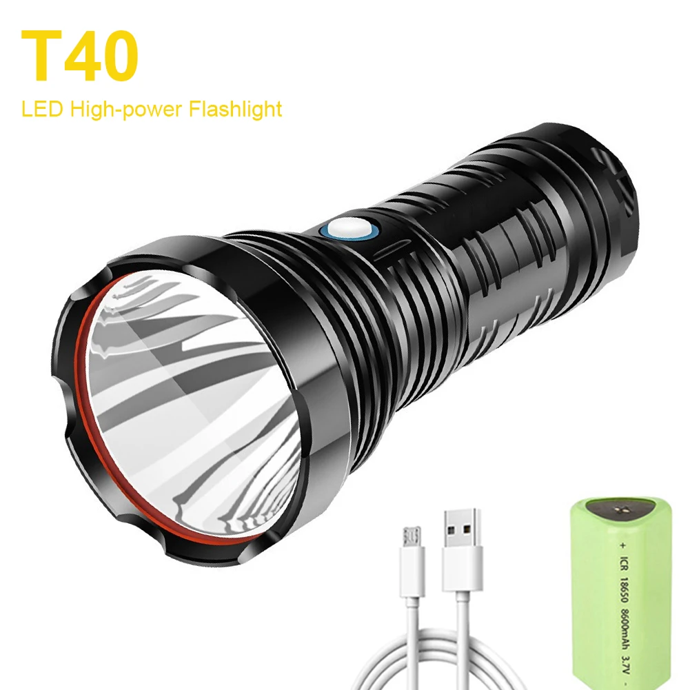 

LED Tactical Flashlight Long Range Handheld Torch USB Rechargeable Waterproof Outdoor Camping Hiking Flash Light