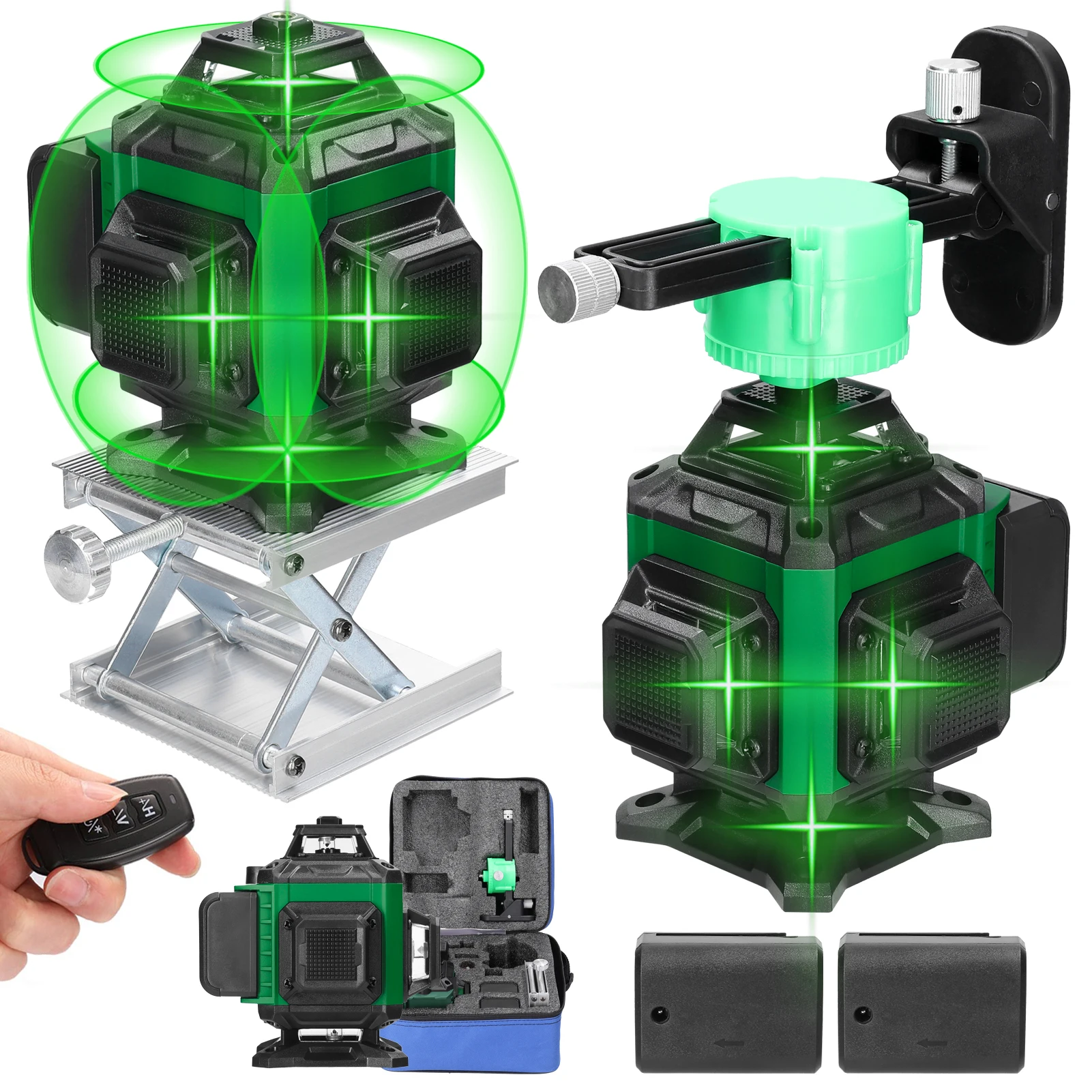 

Лазерный уровень 4D, 16 зеленых линий, 3 °, функция самовыравнивания, инструмент для выравнивания, многонаправленная Наклейка на стену, домашние приспособления