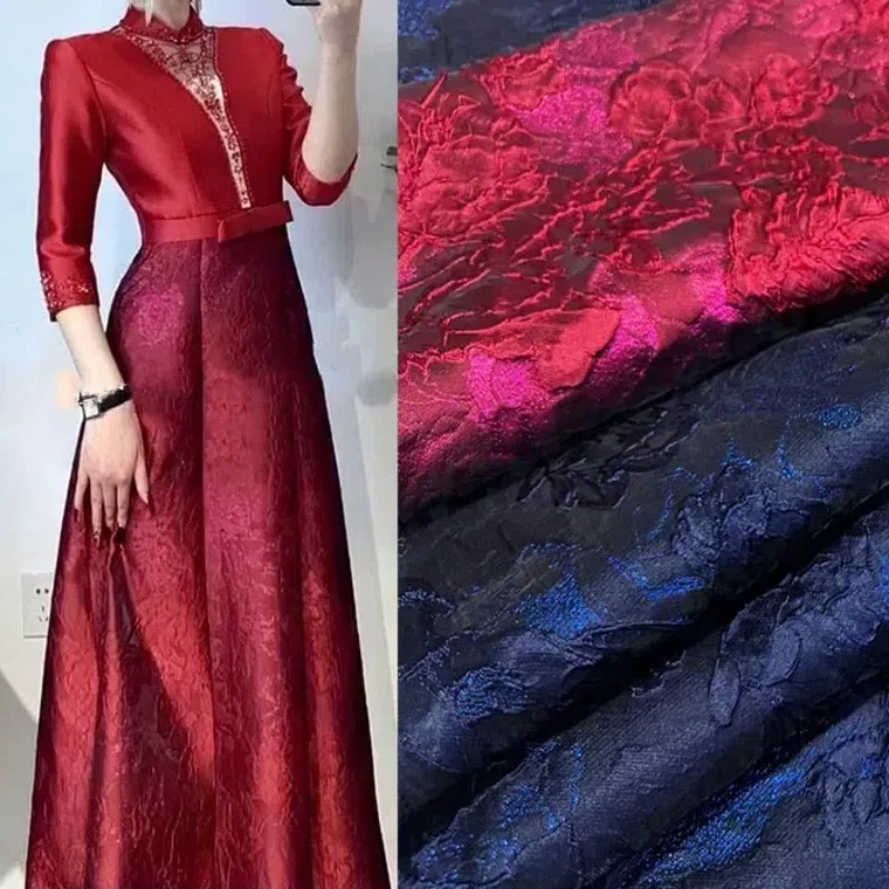 Новое жаккардовое платье в китайском стиле с трехмерным рельефным цветочным
