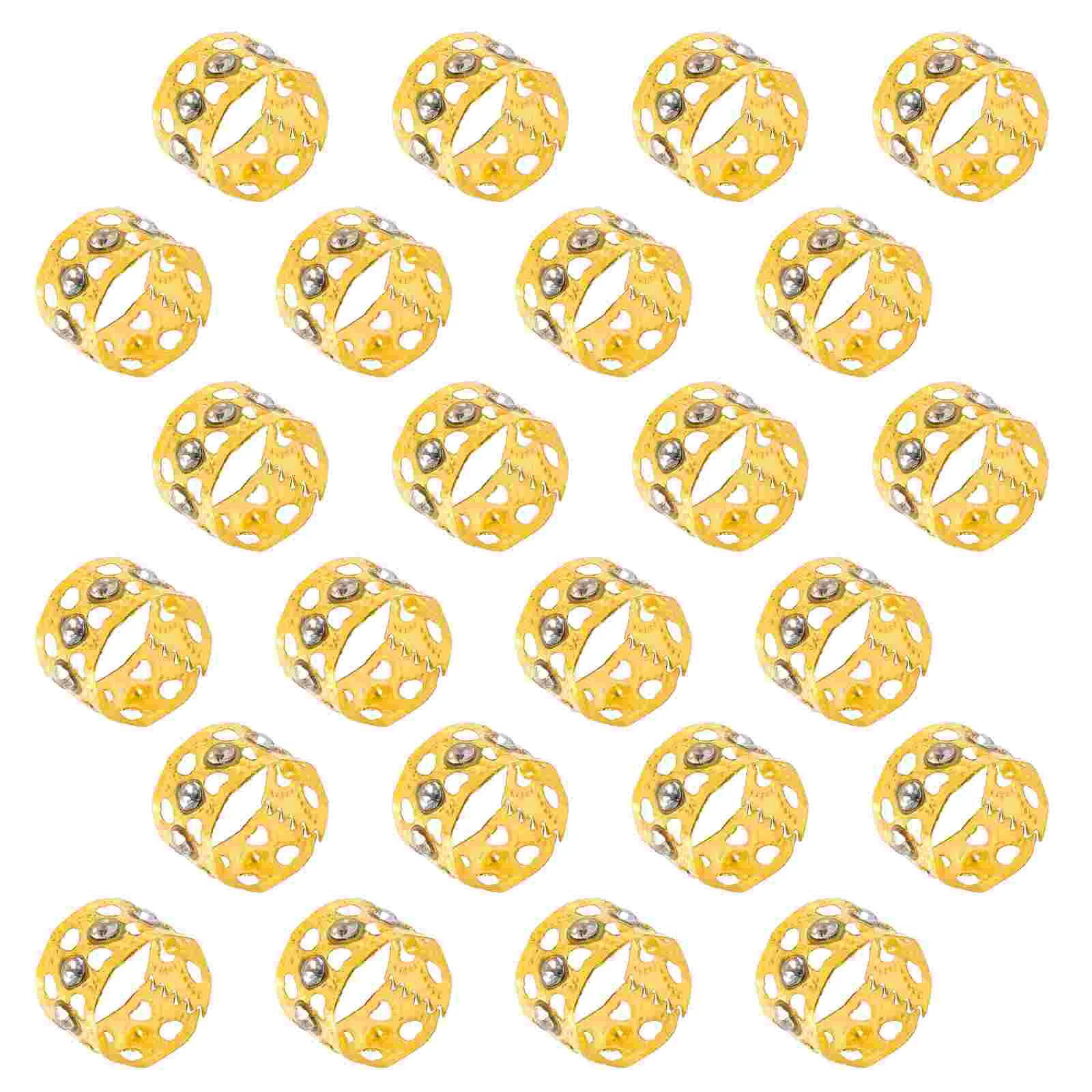 

50 Pcs Hair Extension Ring Cuff Tube Dreadlock Accessories to Weave Braids Rings Cuffs Metal