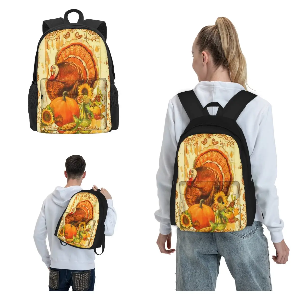 

Turkey Pumpkin Lightweight Yet Spacious Backpacks For Your Everyday Essentials Bag For Girls Boys Casual High School College