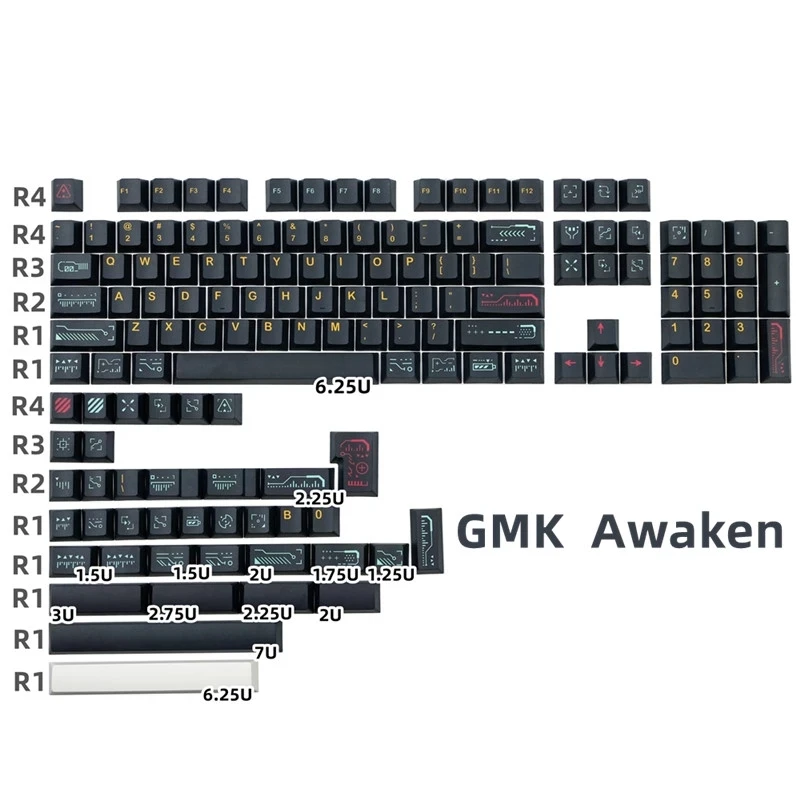 

140 клавиш/набор, колпачки для ключей GMK, колпачки для ключей с краской PBT, колпачки для ключей с вишневым профилем для Keychron Q2 K2 65% 75% Anne GH60 GK64, покер