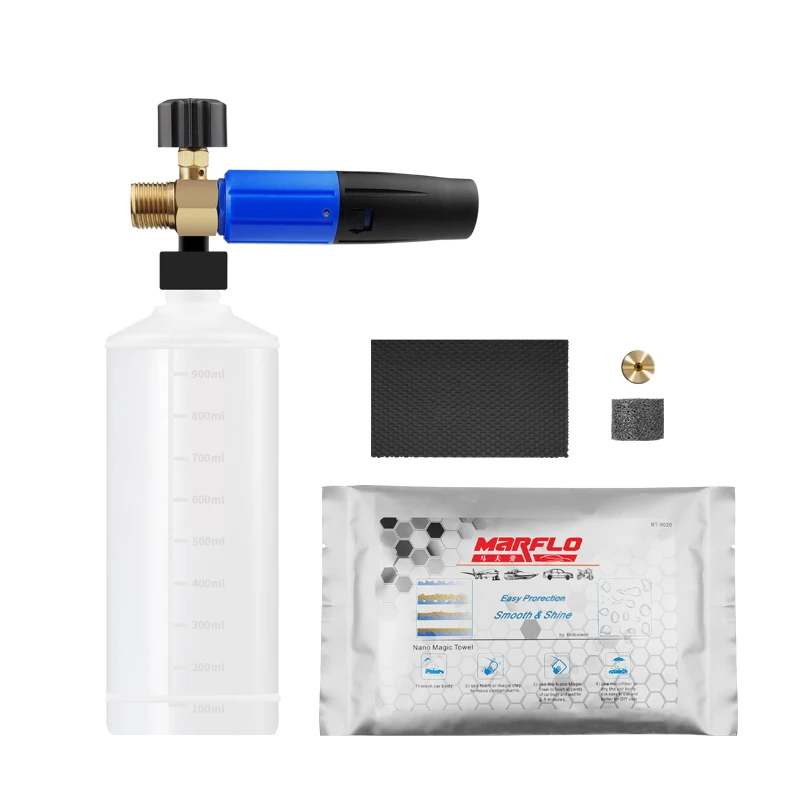 

Marflo Snow Foam Gun Lance For Water Gun Cleaning Machines With Magic Clay Block And Nano Coating Towel In One Package