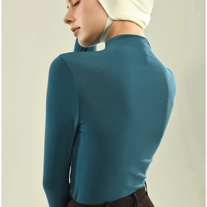 Sujiin Women Thermal Underwear Thin Warm Long Sleeve Thermal Shirt Blouse Winter Turtleneck T-shirts Top Clothes for Women 2022