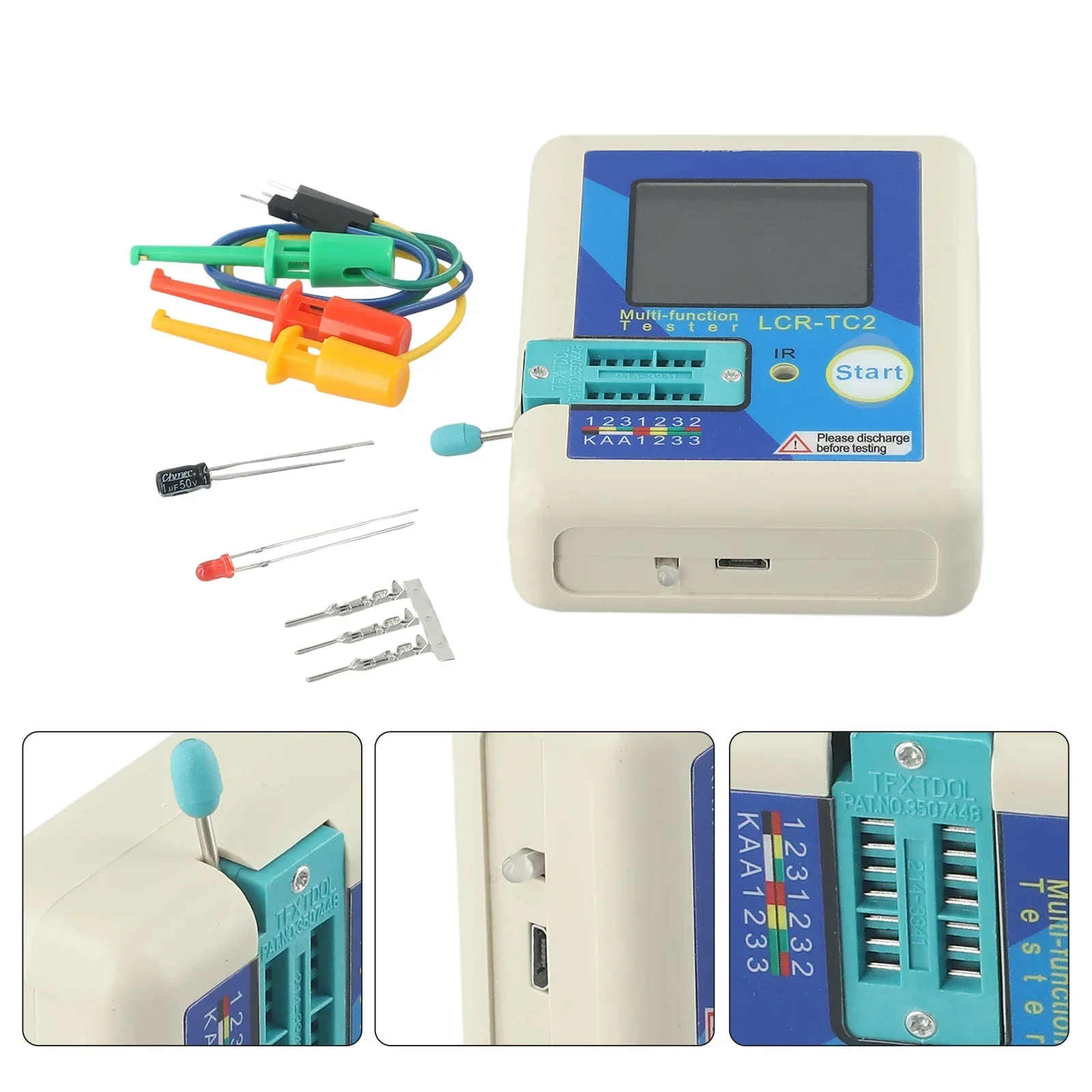 Портативный тестер транзисторов LCR TC2 совместим с диодами триодами транзисторами