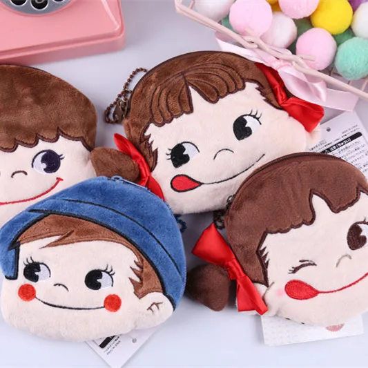 

Симпатичный японский мультяшный плюшевый хлопковый кошелек с карманами для ключей, монет, карт, удобный портативный мини-чехол на молнии