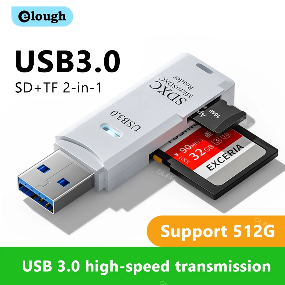 Устройство для чтения карт памяти Elough 2 в 1 USB 3 0 SD TF