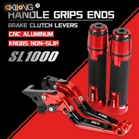 motorcycle cnc brake clutch levers handlebar knobs handle hand grip ends for aprilia sl1000 2000 2001 2002 2003 2004